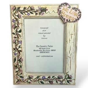 Wood Frame Mother's Day  5x7 Shabby Chic Handpainted Wood- We Love Mommy